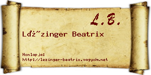 Lézinger Beatrix névjegykártya